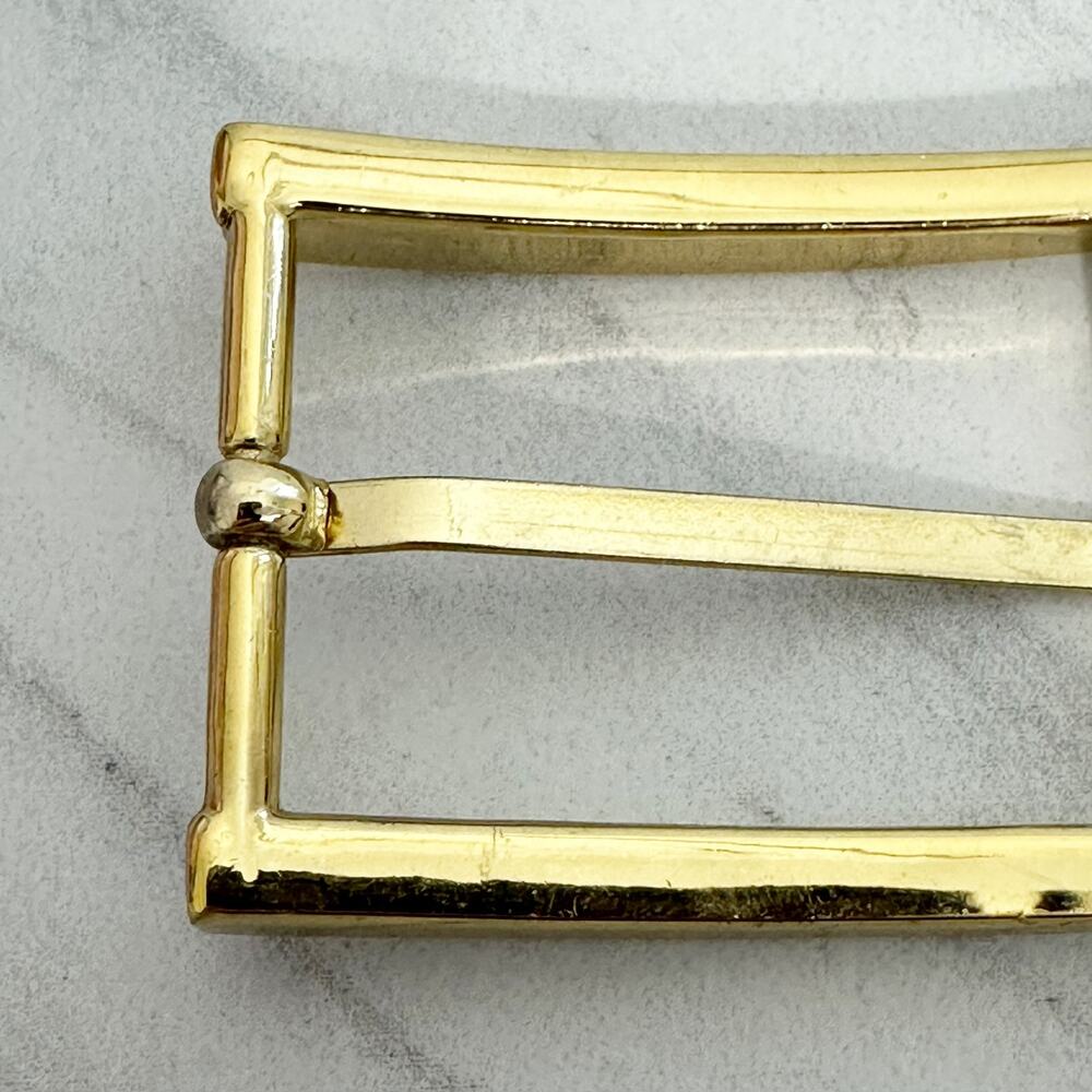 Gold Tone Rectangle Simple Basic Belt Buckle - Picture 5 of 9